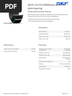 SKF GEZH 112 ES-2RSRadial Spherical Plain Bearing Specification