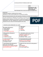 Home Reading Evaluation My Orange Lime Plant Correction