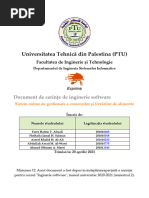 Documentul Cerințe de Comandă Și Livrare Alimente