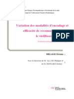 Variation Des Modalités D'encodage Et Efficacité de Reconnaissance Dans Le Vieillissement Normal