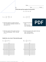 Quadratic Forms Intercept Form