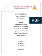 Law of Crimes: Internal Assessment - II Research Paper
