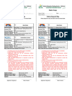 SETS Copy Bank Copy: Online Deposit Slip Online Deposit Slip