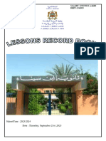 LESSONS RECORD BOOK (Récupération Automatique)