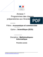 Programme Maths ECS 1ere Annee