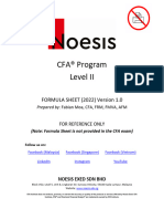 CFA Level 2 Formula