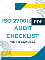 ISO 271001 - 2022 Audit Checklist Part 1, Part 2, and Part 3