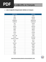 Les Adjectifs en Francais