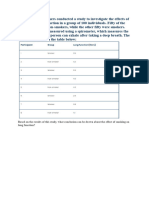 A Group of Researchers Conducted A Study To Investigate The Effects of Smoking On Lung Function in A Group of 100 Individuals