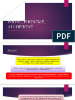 Ppt-Phone, Phoneme, Allophone