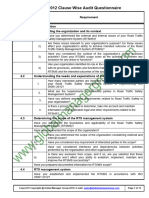 ISO 3900 - 2012 - Clausewise Audit Checklist