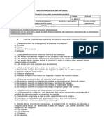 Evaluacion Ciencias Naturales 5 Basico 14 de Junio