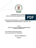 Uso de La Nic 1 en Los Estados Financieros de Agrícola Norzeca S A