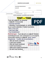 1 - Fiche de Grammre - La Différence Entre Tout - Tous