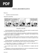 Textos Argumentativos para Quinto de Primaria