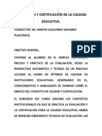 Evaluación y Certificación de La Calidad Educativa