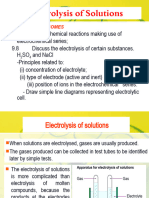 Electrolysis in Solutions