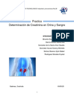 Determinacion de Creatinina en Sangre y Orina