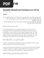 Memetik Hikmah Dari Peristiwa Isra' Mi'raj - NU Online