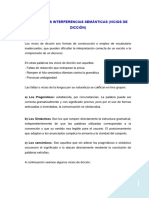 PRINCIPALES INTERFERENCIAS SEMÁNTICAS Vicios Del Lenguaje