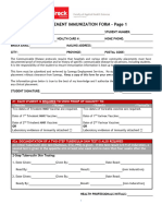 Pre-Placement Immunization Form (June 2017) Brock