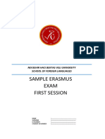 Sample Erasmus Exam First Session Final