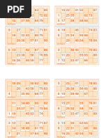 Cartones Bingo 90 Bolas