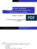 Statistique Descriptive Chapitre I Les Caractéristiques Des Distributions À Un Caractère