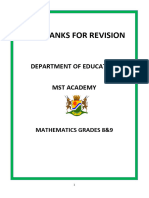 Grade 8 and 9 Item Banks For Revision