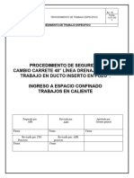 Procedimiento de Trabajo Especã - Fico Cambio Ducto Pozo Ã - Rea 52