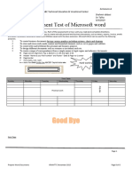 Assessment Test of Microsoft Word