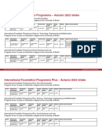 University of Bristol Autumn Summary Sheet Autumn 2023