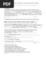 Focus 2 UNIT TEST 1