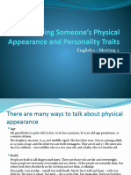 Meeting 2 - Describing Someone's Physical Appearance and Personality Traits