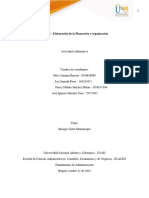 Tarea 3 - Elaboración de La Planeación y Organización