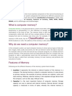 Classification of Memory