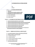 Cours D'organisation Du Système Sanitaire en RDC