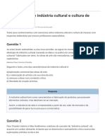 10 Exercícios Sobre Indústria Cultural e Cultura de Massa - Toda Matéria