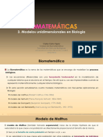 Biomatemáticas - 3. Modelos Unidimensionales en Biología