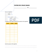 Trace Table Questions