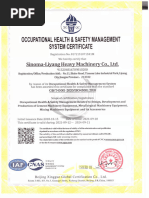 Occupational Health & Safety Management System Certificate