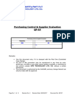 QP7 Purchasing Control & Suppilers Evaluation