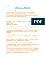 Proyecto Nacional y Nueva Ciudadania: Dos Modelos de Democracia Formal Y Profunda