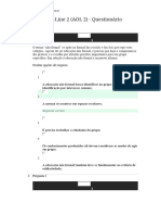 Avaliação On-Line 2 (AOL 2) - Questionário