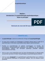 Séminaire 1 Psychothérapie Psychodynamique 30 Mars 2022