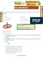 Los Polinomios para Quinto Grado de Primaria