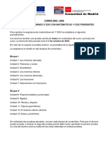 Hoja Informativa Alumnos de 2o ESO Con Matematicas 1o ESO Pendientes 23 - 24