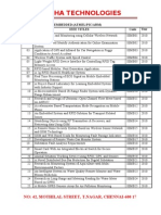 Vedha Technologies: Technology: Embedded (Atmel/Pic/Arm) S.No Ieee Titles Code