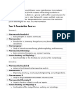 The Bachelor of Pharmacy Course Structure