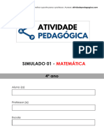 Simulado 01 - Matemática - 4º Ano